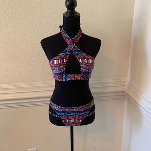 Red 2 piece bathing suit